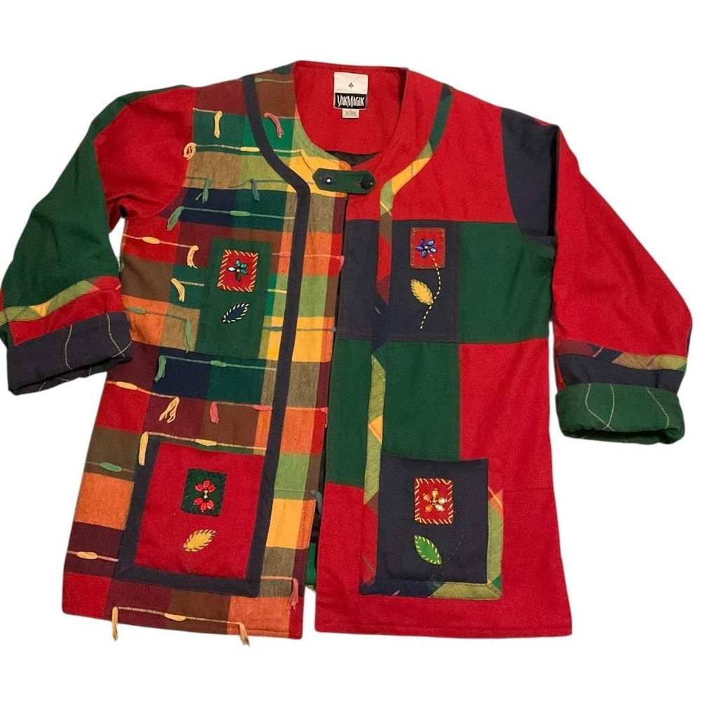 Vintage 90s Yak Magik Patchwork Jacket XL – Folk Art Coat - Picture 12 of 16